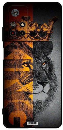 Protective Case Cover For Xiaomi Redmi Note 11 5G King Lion Black/Grey/Orange