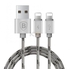 Baseus Portman Series 2-in-1 Dual 8 Pin USB Data Cable 1.2M for Apple iPhone-Silver