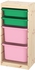 TROFAST Storage combination with boxes - light white stained pine green/pink 44x30x91 cm