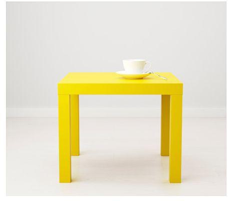 Yellow and Square Table, Size 55cm x 55cm x 45cm, Acrylic paint