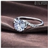 Fashion Tanson 925 Silver Plated Zirconia Jewelry Ring Love Engagement Wedding Rings For Women Size 9#