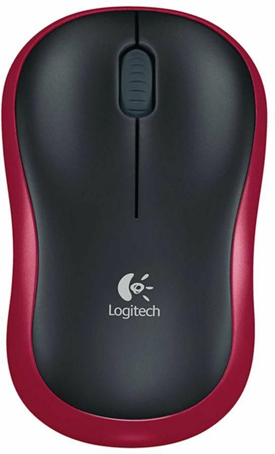 Logitech M185 Wireless Mouse Black/Red