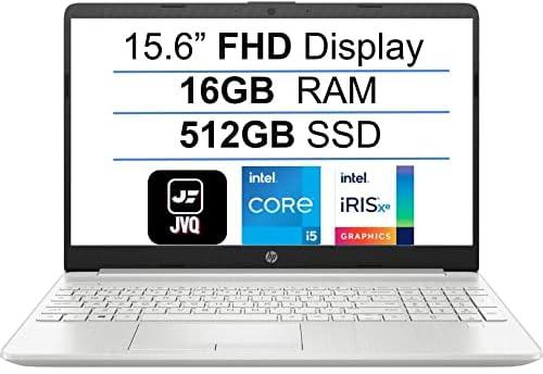 HP 2022 15.6in FHD 1080P IPS Display Laptop Computer, 11th Gen Intel Quad-Core i5-1135G7 (Up to 4.2GHz), 16GB RAM, 512GB SSD Silver