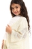 Kady 3/4 Sleeves Knitted Pattern Open Neckline Girls Cardigan Set - Creamy White