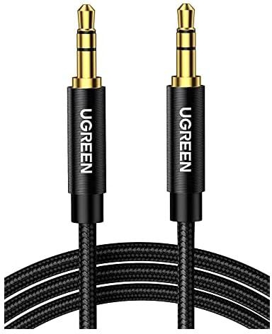 UGREEN Aux Cable 3.5mm Audio Cable Flexible Braided Male to Male Lead Auxiliary Jack to Jack Headphone Cable for Phone Tablet Speakers Car Stereo Headphones MP3 Player MacBook Pro 2021 (1M Black)