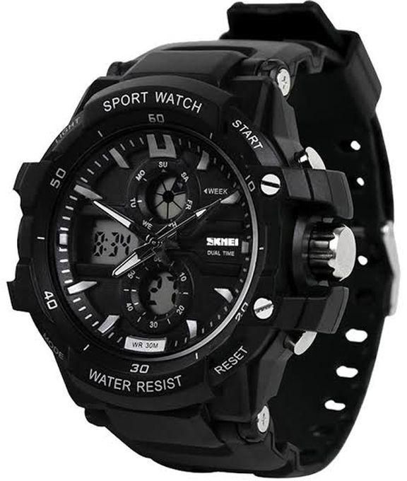 Skmei Chronograph Digital & Analog Sports Watch -Black