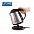 Lyons FK-0301 Silver & Black Cordless Stainless Steel Electric Kettle + 3 way extension