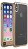 Promate iPhone X Case, Super-Slim Hard Protective Transparent Back Cover with Reinforced Metallic Platting Edges and Drop Protection for 5.8 Inch Apple iPhone X / iPhone 10, Hybrid-X.Gold
