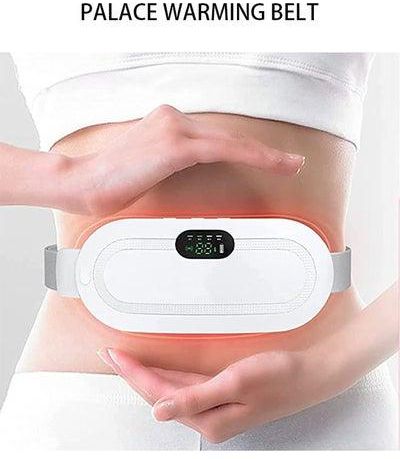 White Portable Menstrual Cordless Heating Pad Electric Wireless Heating Massager Pad For Lower Back Stomach Pain Relief Period Cramps Comfier Belly Device Usb Warming Waist Belt 3 Heat Levels 4 Modes