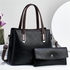 A4 Fashion Black 2 in 1 Ladies PU Leather Handbag & Purse