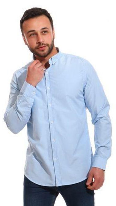 Andora Tinny Plaids Full Sleeves Shirt - Baby Blue & White