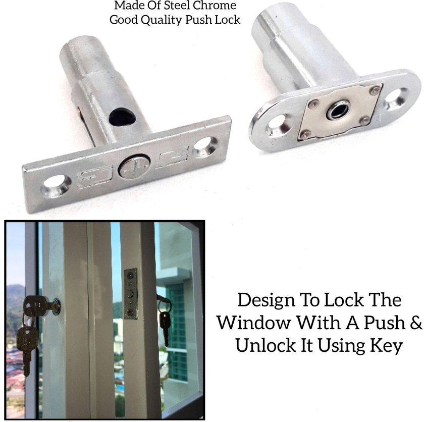 Metrostarhardware Home Window Push Lock for Window Lock