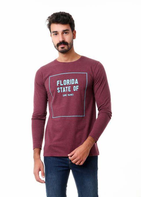 Izor Printed Florida Long Sleeves T-shirt - Heather Maroon