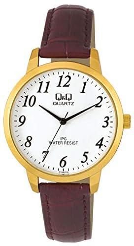 Q&Q Women's White Dial Leather Band Watch - C154J114Y