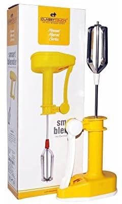 CLASSYTOUCH CT Hand Blender Non Electrical Mixer Manual Stainless Steel Blades Blenders Egg, Milkshake, Soup, Lassi, Milk Shaker Cream Beater Power & Electric Free Kitchen Appliances Accessories