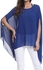Sunset Blouse Sleeve Solid Chiffon Cover Up Solid - Blue