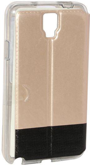 USAMS Stand Flip Case for Samsung Galaxy Note 3 Neo N7505 (with screen protector) - Black/Gold