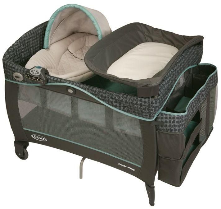 Graco Pack 'n Play Travel Cot with Newborn Napper Elite, Cascade 1855682