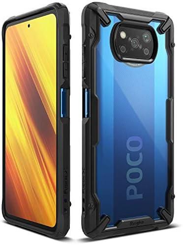 Ringke Case Compatible with Xiaomi Poco X3 NFC, Poco X3 Pro [Fusion-X] Transparent Shockproof Protective [Military Defense Tested] Scratch Resistant Solid PC Hard TPU Bumper – Black