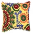 Embroidered Cushion Cotton Yellow/Green/Red 40x40centimeter