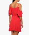 Red Cold Shoulder Wrap Dress