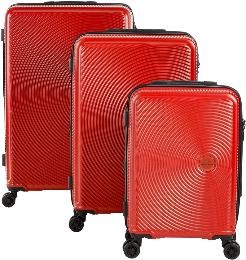 Travel Plus, Set Of 3Pcs Abs Luggage Trolley Case, Size 20/26/30 Inch, Red