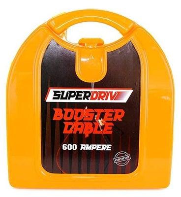 Superdrive 600Amp Jumper Cables for Car Battery, Heavy Duty Automotive Booster Cables for Jump Starting Dead or Weak Batteries with Carrying Orange Plastic Box Included