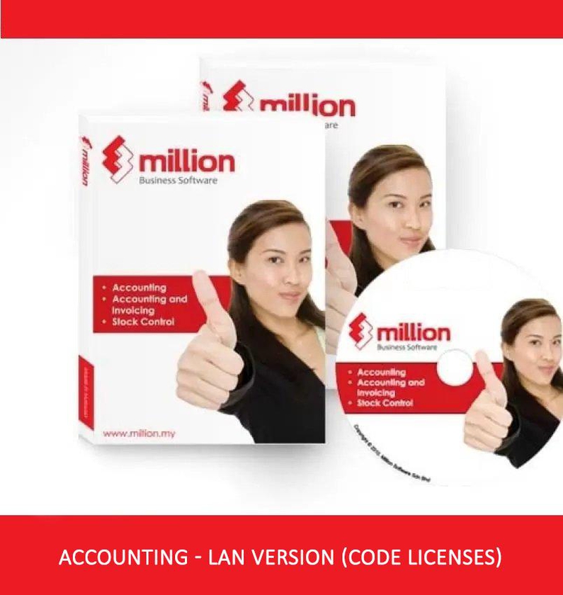 Million Software Accounting LAN Version Code Licenses + Free 8GB PenDrive - 10 Users