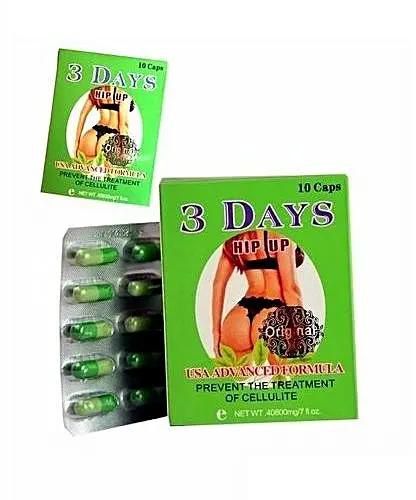 Original 3 Days Hip Up For Bigger Butts And Hips pills Green 10pills