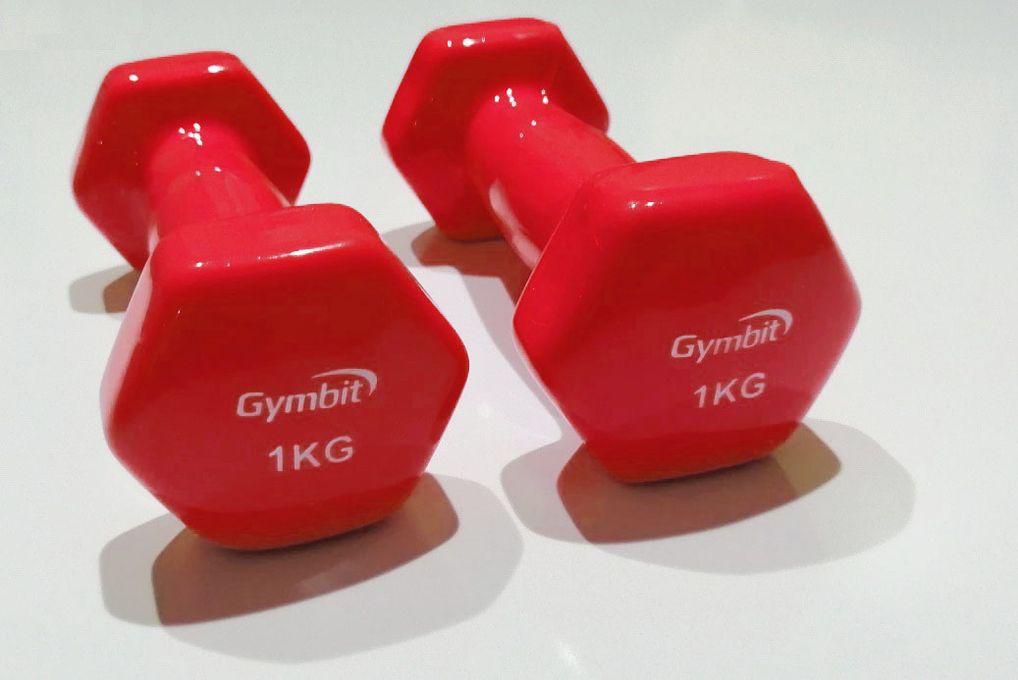 Gymbit Vinyl Dumbbells - 1 KG - Red - 2 Pcs