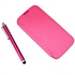 Generic Durable PU Leather And Plastic Material Case With Stylus Pen For Samsung Galaxy S4 I9500 / I9505 - Rose Madder