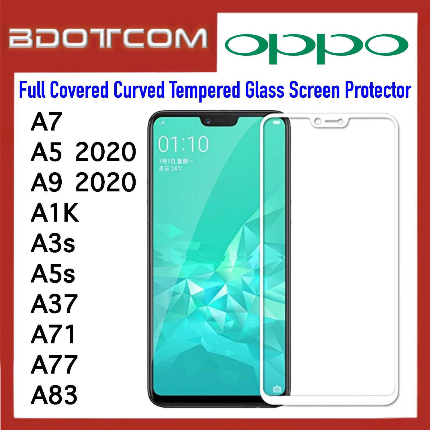 Bdotcom Full Covered Curved Tempered Glass Screen Protector for Oppo A7(White)