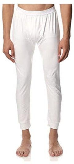 Red Cotton Men Thermal Pants-WHITE