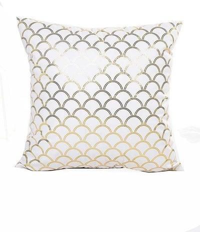 Decorative Cushion Cover White/Gold 45x45centimeter