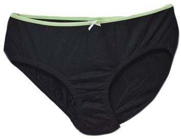 Fashion Black Girls Brief with Light Green Band