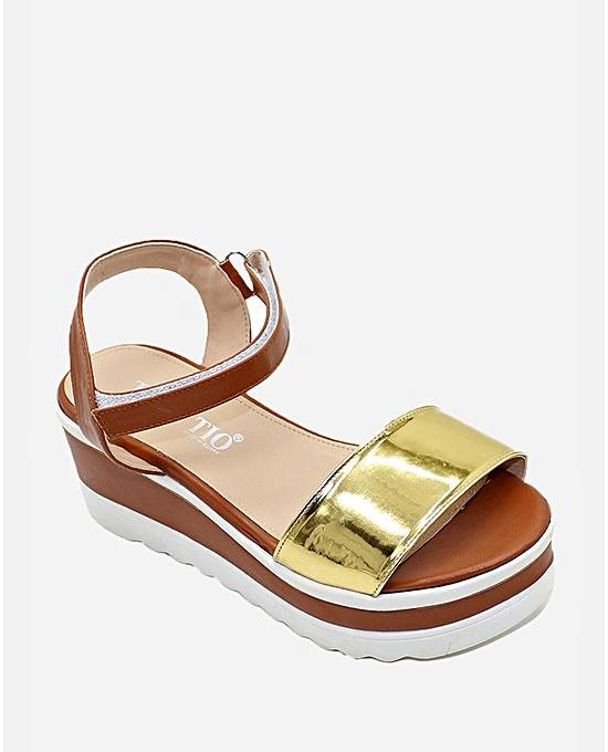 Tata Tio Leather Sandals - Havan & Gold