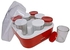 Zahran yogurt maker, 8 jars, 25 watt, red / white - yg6003eg