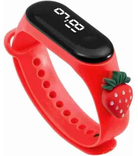 Fruity Strawberry Kids Touch Screen Led Watch - Red