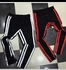 2in1 Black Joggers With White And Red Stripes