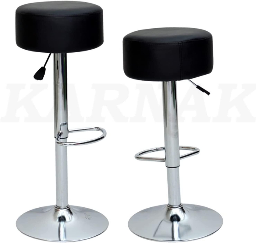 Karnak Barstool Chair PU Leather And Stainless Steel Base Adjustable Bar Stool Height 360 Swivel - Kbs90