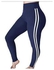 Fashion Cotton Ladies Stripped Navy Blue Tights With White Stripes