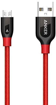 Anker 3ft PowerLine+ Micro USB Nylon Braided Cable - Red, A8142H91
