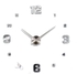3D Acrylic Material Removable Wall Clock Silver