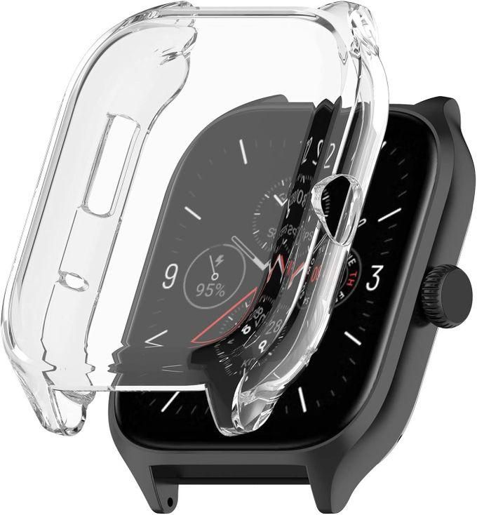 جراب سيليكون مضاد للصدمات لحماية ساعة امازفيت جي تي اس 4 - شفاف Amazfit GTS4 Smart Watch