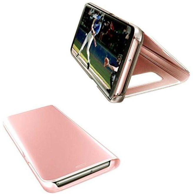 Generic Flip Cover With Back Stand For Samsung Galaxy S8 Plus - Rose Gold