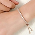 PRETTERY Adjustable White Gold Plated/Rose Gold Plated Cubic Zirconia Tennis Bracelet for Women Girls