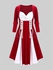 Plus Size Lace Up Colorblock Velvet Midi Dress - L | Us 12