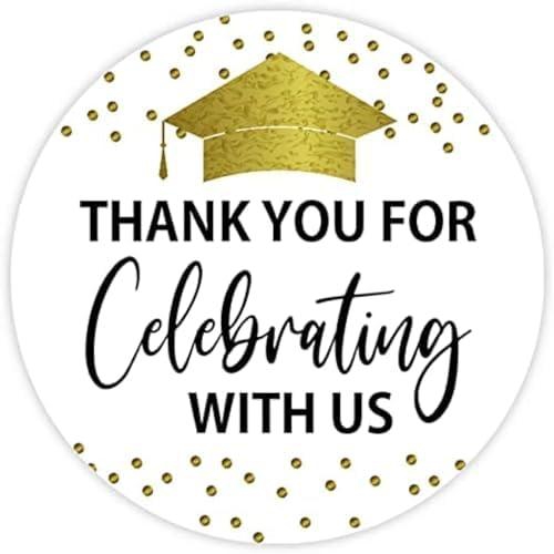 Thank You for Celebrating with Me, Graduation Favor Stickers, Birthday Favor 24 Pieces, ( 24 Stickers)