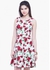 Faballey Floral Jersey Skater Dress White Large