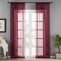 DEALS FOR LESS - Window Sheer , Maroon  Color set of 2 Pieces.